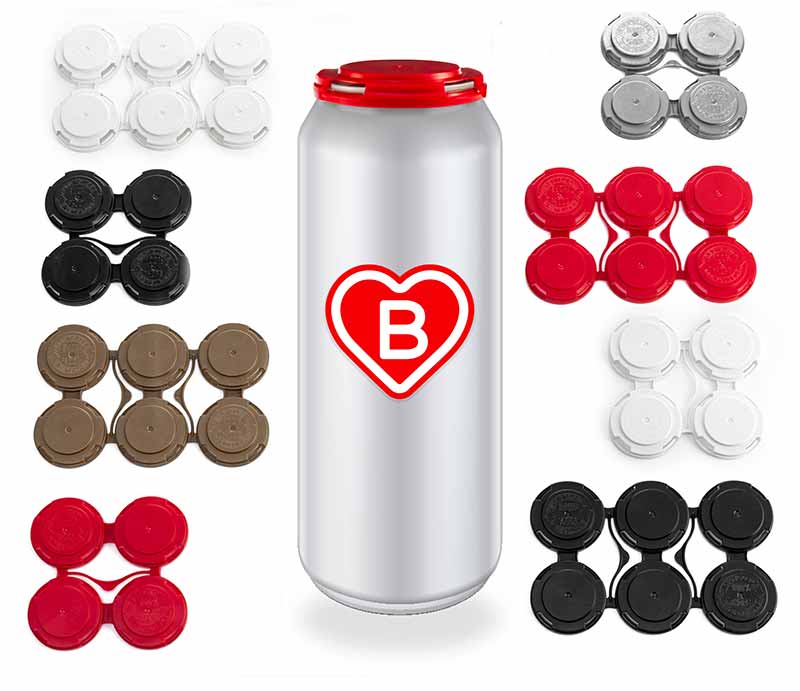 Berlin Packaging partners with PakTech to supply their sustainable can carriers made with 100% post-consumer recycled plastic.
