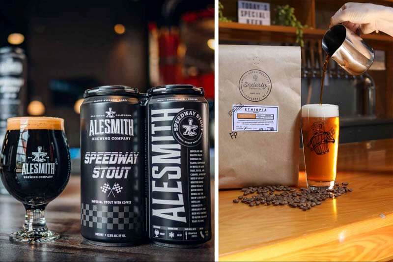 The Essential Guide to Brewing Coffee Beers - Side by sidy photo with Alesmith Brewing and Wooden Robot Brewer coffee beer varieties