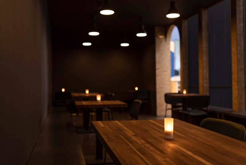 Inside of one of Finback Brewery's multiple taprooms in Brooklyn, New York - a much more intimate and cozy design