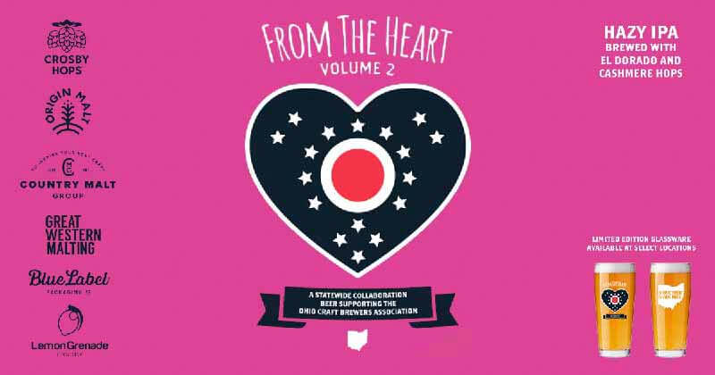 Logo for From the Heart a beer collaboration featuring breweries from the Ohio Craft Brewers Association
