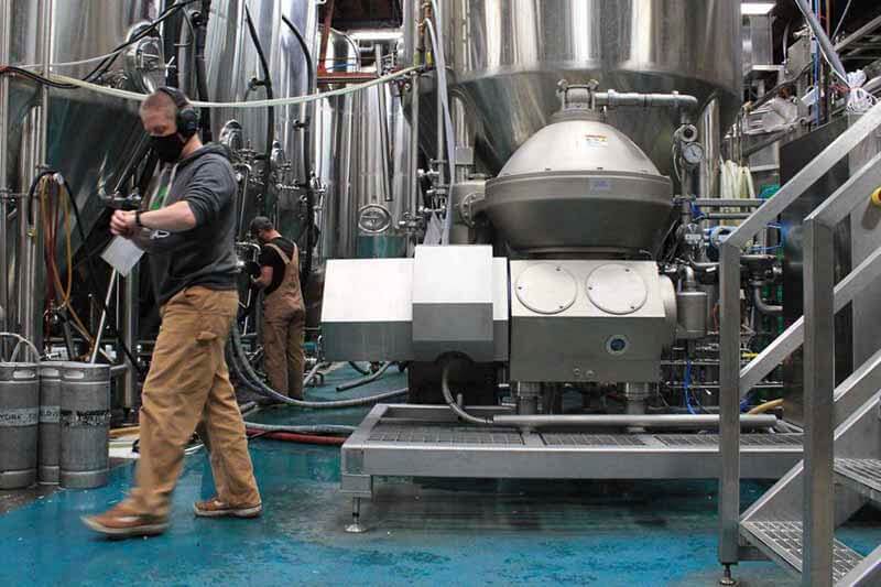 An example of an Alfa Laval centrifuge at a craft brewery