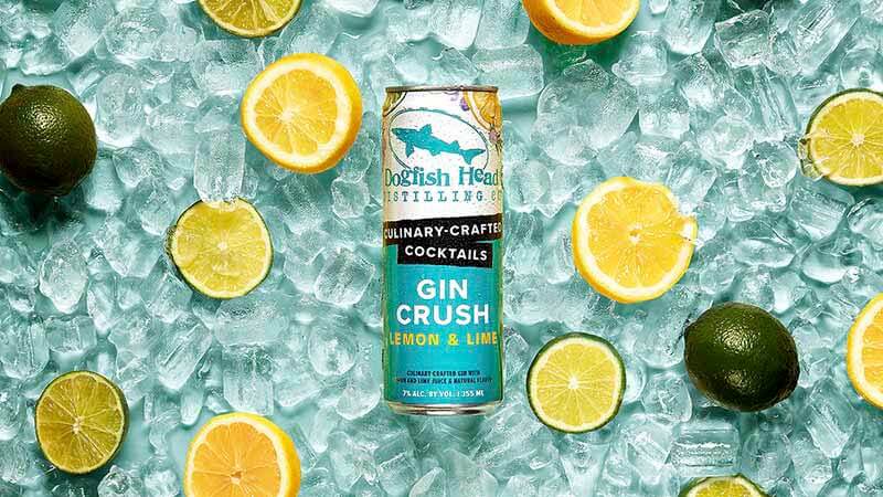 Lemon & lime flavored Gin Crush RTD from Dogfish Head