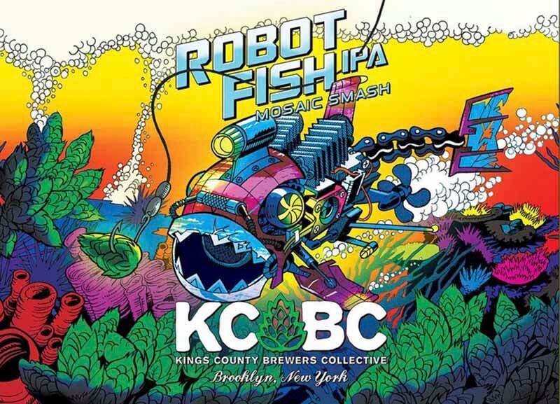 A promo graphic for Robot Fish IPA, a SMaSH beer from KCBC