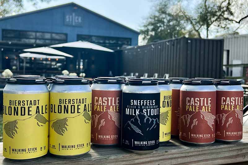 walking stick brewing company beer cans