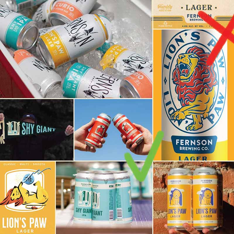 A collage of craft beer packaging from CODO Design