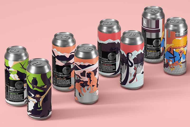 A collection of craft beer cans designed by Sally Morrow Creative