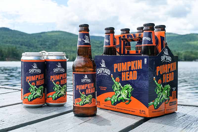 A promotional photo of Pumpkin Head from Shipyard Brewing Company