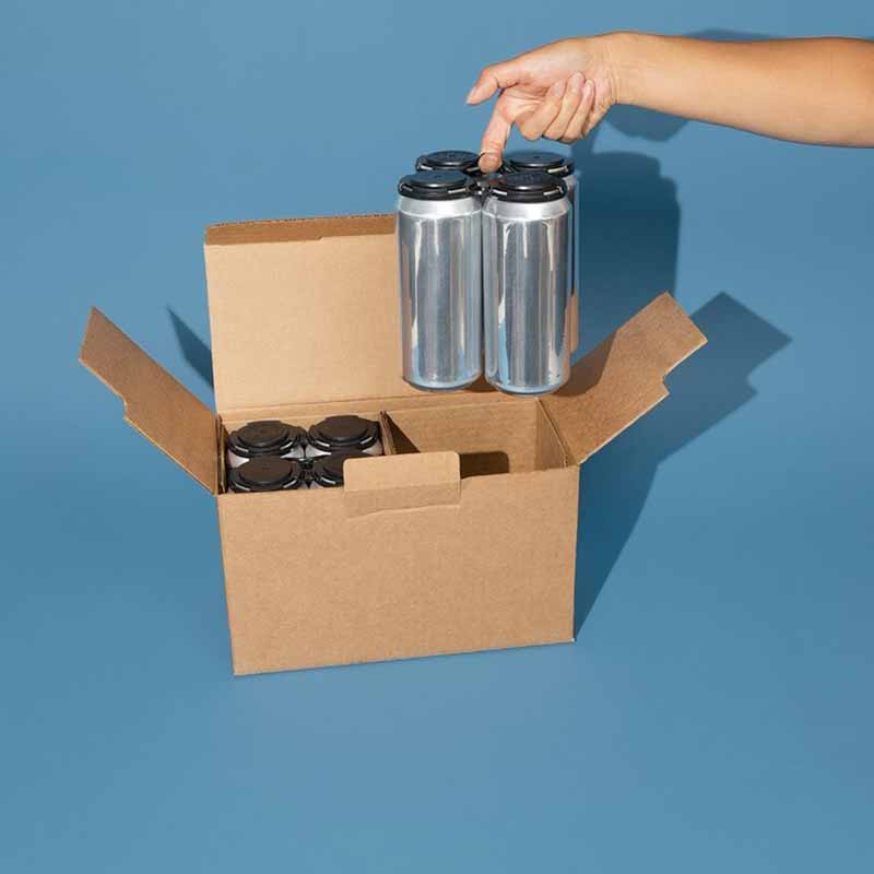 An example of eco-friendly ways to package a 4-pack of craft beer