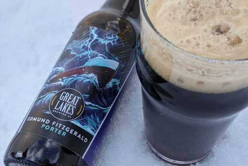 Close up photo of Edumnd Fitzgerald Porter from Great Lakes Brewing Company