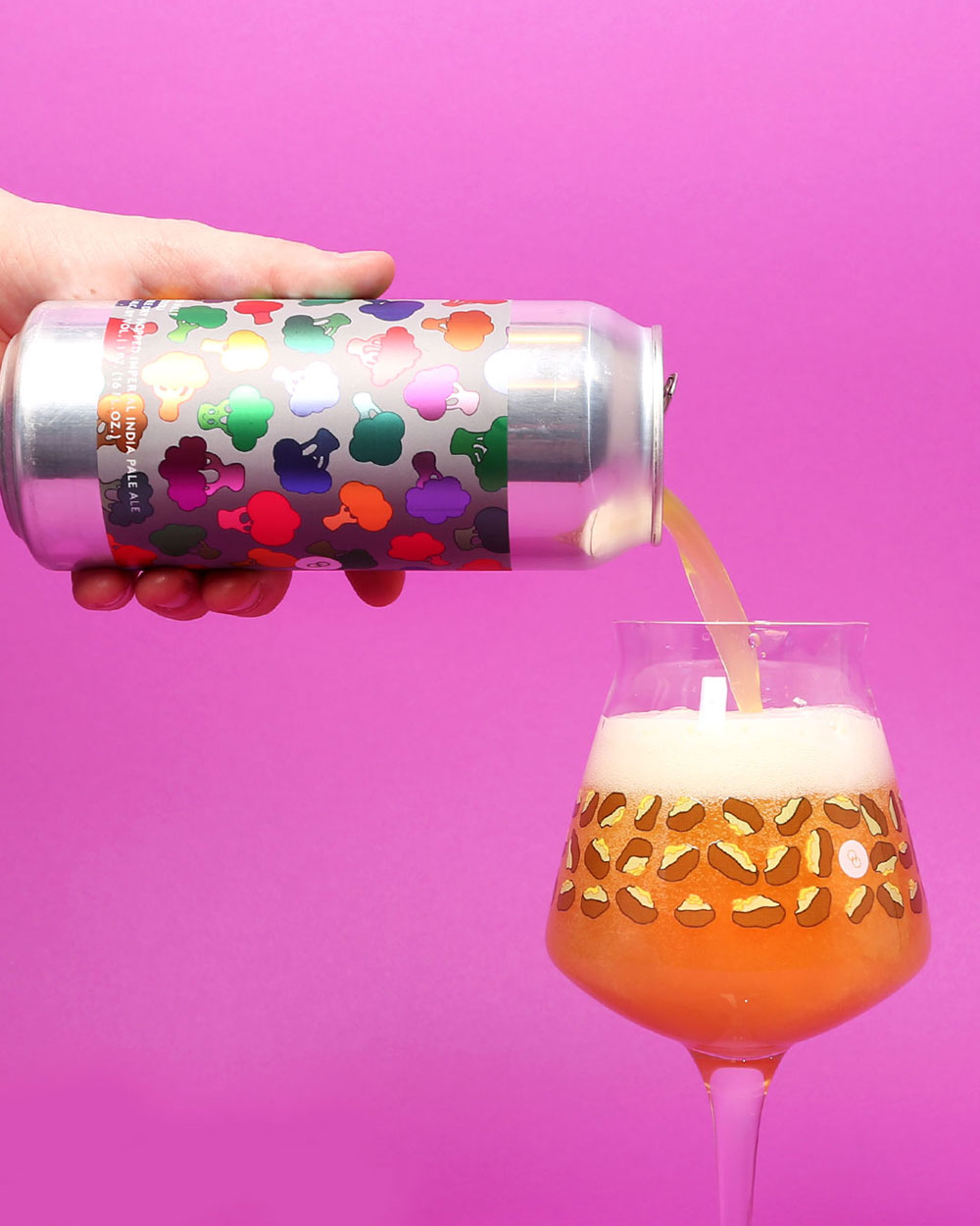 A promotional photo for "Broccoli" a craft beer from Other Half Brewing
