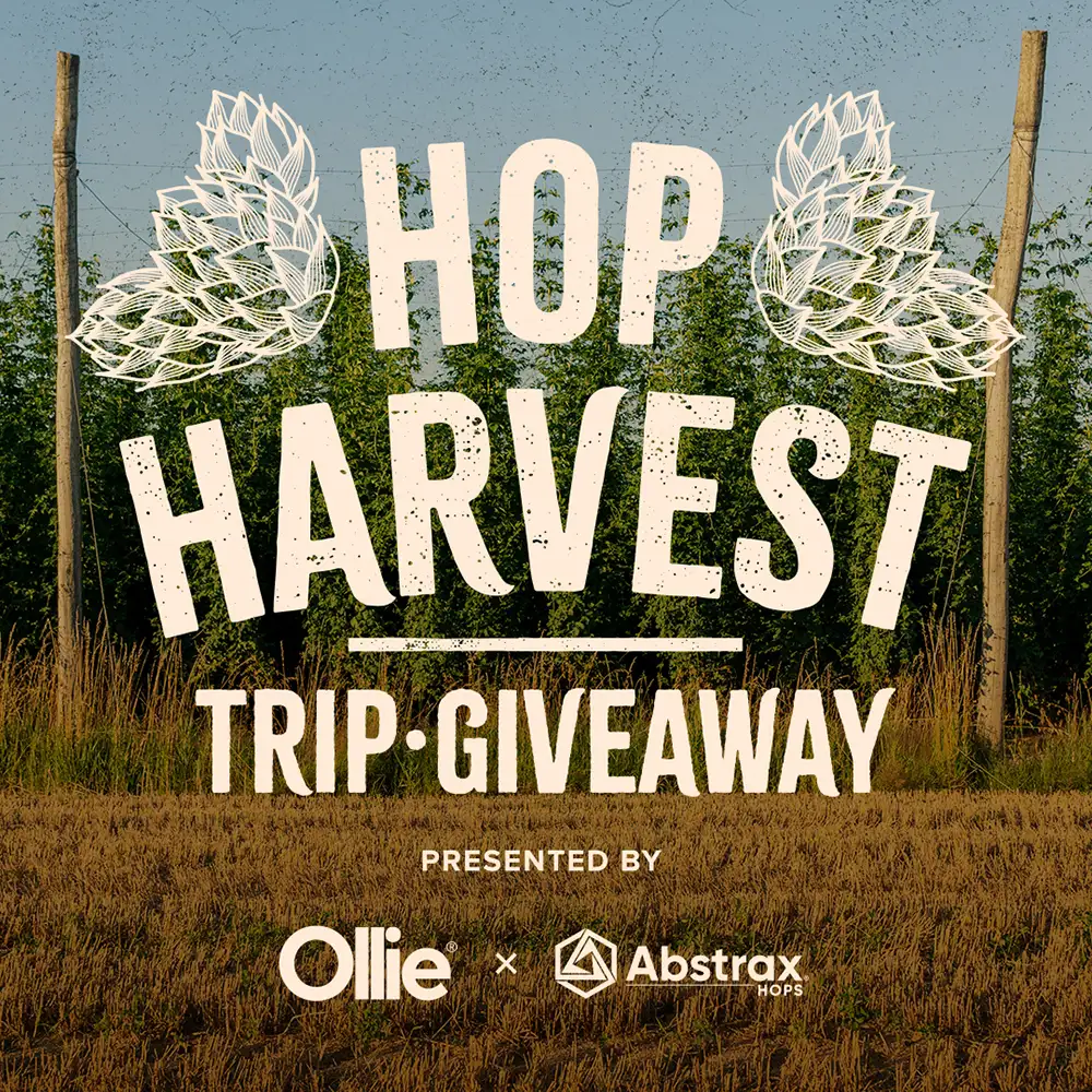 Hop Harvest Trip Giveaway featured image, sponsored by Ollie and Abstrax Hops