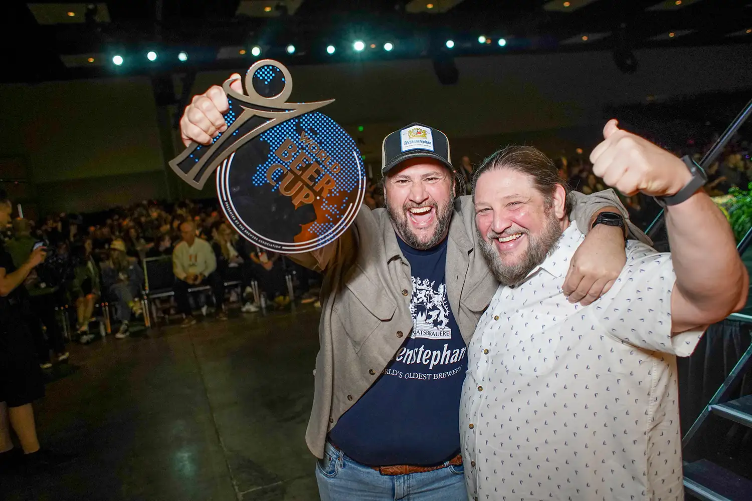 A pair of 2025 World Beer Cup winners on stage
