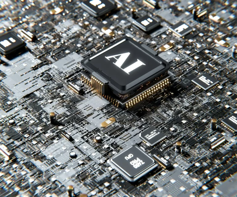 An concept image of an AI computer chip