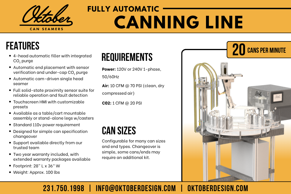 oktober can seamers oktober canning line specs